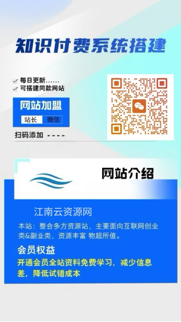 扫码加站长微信-江南网创